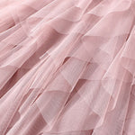 Original Irregular Mesh 4 Colors Falbala Pleated Elasticity Skirt