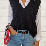 braided sleeveless sweater