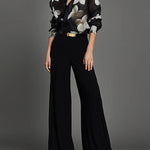 Long Sleeves Loose Floral Printed Lapel Blouses