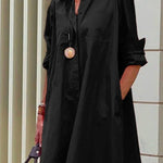 simple loose long sleeve shirt dress