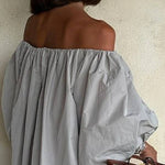 Casual Solid Shoulder Loose Dress