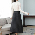 Vintage Loose Elasticity High-Waisted A-Line Padded Skirt Bottom