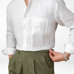 BRUNELLO SEASIDE LINEN SHIRT - White