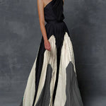 Sleeveless Asymmetric Pleated Printed One-Shoulder Maxi Dresses