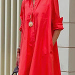 simple loose long sleeve shirt dress