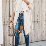 Fireside Pocketed Oversized Drape Neckline Knit Cardigan