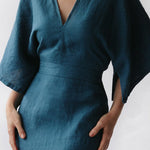 Elegant Ink  Linen Dress