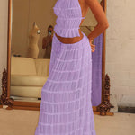 Passion and Romance Pleated Back Elastic Straps Adjustable Halter Tank
