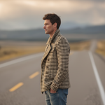 Men's Classic Retro Lapel Houndstooth Wool Double-breasted Jacket