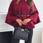 Chic Poncho Cape with Belt