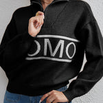 women's design letter knit sweater