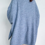 Stretch Mohair-Blend Balloon Sleeves Loose Solid Round-Neck Sweater Tops