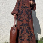 Ethnic Printed Long-sleeved Dress