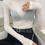 Tencel wool sheer turtleneck base layer