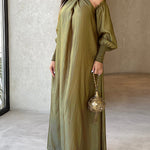 Loose Solid Color Long Sleeves Maxi Dresses