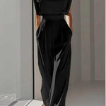 Margovil Round Neck Sleeveless High Waist Wide Leg Jumpsuit
