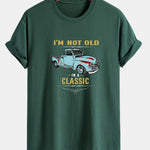 Regular Fit Classic Car Print Cotton T-Shirt