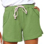 Margovil Drawstring High Waist Solid Casual Shorts