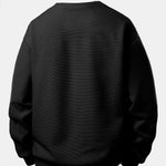 2 In 1 Waffle Notched Collar Sweatshirt