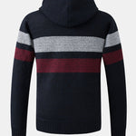 Striped Zip Up Hooded Sweater