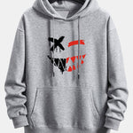 Dissolving Evil Smiley Face Print Relax Fit Hoodie & Jogging Pants
