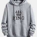 King Crown Print Relax Fit Hoodie & Jogging Pants