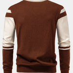 Long Sleeve Color Block Knit Polo Shirt