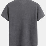 Short Sleeve Waffle Ribbed Hem T-Shirt