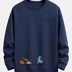 Dinosaurs Avoid Meteorites Print Relax Fit Sweatshirt