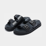 DOUBLE BUCKLE RESORT SANDAL - Black