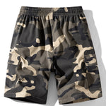 3 Pieces Camouflage Drawstring Cargo Shorts