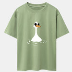 Sunglasses Goose Print Drop Shoulder Oversize T-Shirt