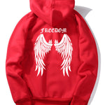 Letter Wings Back Print Hoodie