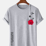 Slogan Rose Print T-Shirt