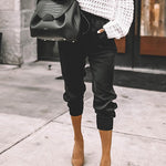 Margovil High Waist Pocketed Satin Joggers
