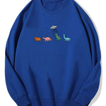 Cartoon Dinosaur Print Cotton Sweatshirt
