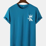King Crown Print Arc Hem T-Shirt
