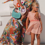 Tie Knot One Shoulder Unique Print Maxi Vacation Dress