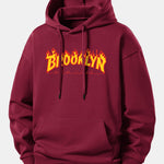 Flame Brooklyn Print Relax Fit Hoodie