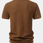 Short Sleeve Waffle Ribbed Hem T-Shirt