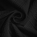 Geometric Retro Jacquard Polo + Casual Shorts 2-piece set-BLACK