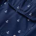 Regular Fit Anchor Print Cotton T-Shirt & Anchor Print Drawstring Swim Shorts