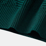 Rhombus Textured Zip Up Knitted Polo Shirt