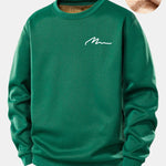 Man Slogan Print Teddy Fleece Lined Sweatshirt