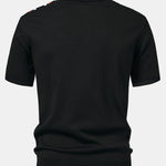 Stripe Knit Zip Up Polo Shirt & Slim Fit Tapered Trousers