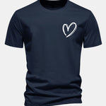 Regular Fit Heart Print Cotton T-Shirt
