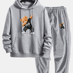 Cool Bear Print Relax Fit Hoodie & Jogging Pants