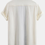 Textured Contrast Cuban Shirt & Straight Leg Pants