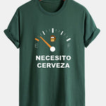 Regular Fit I Need Beer Print Cotton T-Shirt