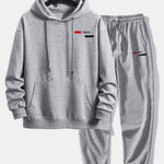 Paris Stripe Print Relax Fit Hoodie & Jogging Pants